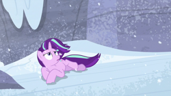 Size: 1920x1080 | Tagged: safe, screencap, starlight glimmer, pony, unicorn, g4, the ending of the end, female, mare, snow, solo, windswept mane