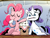 Size: 1600x1200 | Tagged: safe, artist:fuyugi, pinkie pie, rarity, earth pony, pony, unicorn, g4, duo, eating, eyes closed, food, marshmallow, rarity is a marshmallow, rice cake