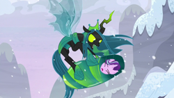Size: 1920x1080 | Tagged: safe, screencap, queen chrysalis, starlight glimmer, g4, the ending of the end, cocoon, eyes closed, ultimate chrysalis
