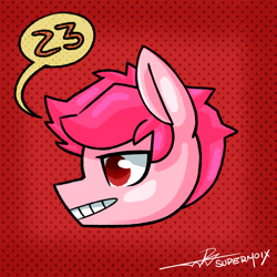 Size: 3300x3300 | Tagged: safe, artist:supermoix, oc, oc only, oc:basura, pony, unicorn, comic style, cute, high res, male, simple background, solo