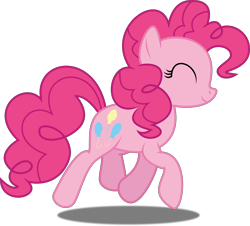 Size: 9599x8678 | Tagged: safe, artist:starcollider, pinkie pie, earth pony, pony, a friend in deed, g4, .svg available, absurd resolution, cute, diapinkes, eyes closed, female, mare, simple background, solo, transparent background, trotting, vector