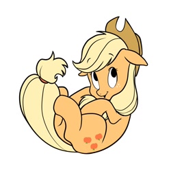 Size: 1024x1021 | Tagged: safe, artist:ruri0824tby, applejack, earth pony, pony, g4, cute, female, floppy ears, jackabetes, mare, open mouth, simple background, solo, white background
