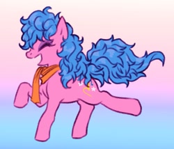 Size: 751x642 | Tagged: safe, artist:rileyav, melody, earth pony, pony, g1, g4, my little pony tales, clothes, cute, eyes closed, female, g1 to g4, generation leap, happy, mare, melobetes, open mouth, scarf, solo