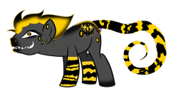 Size: 3418x1755 | Tagged: safe, artist:nightfoxgangsters, oc, oc only, oc:smiles, demon, demon pony, original species, happy, simple background, smiling, solo, transparent background