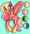 Size: 1600x1800 | Tagged: safe, artist:unikitty66, oc, oc only, butterfly, pegasus, pony, blank flank, color palette, female, gradient hooves, gradient mane, green background, hair ornament, offspring, parent:big macintosh, parent:fluttershy, parents:fluttermac, pegasus oc, simple background, solo, wings