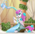 Size: 2500x2430 | Tagged: safe, artist:chopsticks, princess flurry heart, alicorn, pony, siren, g4, bracelet, cheek fluff, chest fluff, clothes, dress, ear fluff, flower, harp, high res, jewelry, little nemo, looking at you, musical instrument, necklace, older, older flurry heart, open mouth, regalia, scene interpretation, sitting, unshorn fetlocks