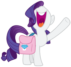 Size: 2513x2386 | Tagged: safe, artist:byteslice, rarity, pony, g4, bag, high res, open mouth, saddle bag, simple background, solo, transparent background, uvula, vector