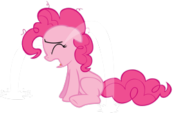 Size: 3037x1975 | Tagged: safe, artist:somepony, pinkie pie, pony, g4, crying, ocular gushers, simple background, solo, transparent background, vector