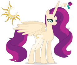 Size: 1800x1528 | Tagged: safe, artist:magicuniclaws, oc, oc only, alicorn, pony, female, magical lesbian spawn, mare, offspring, parent:princess luna, parent:sunset shimmer, parents:lunashimmer, simple background, solo, transparent background