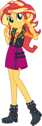 Size: 5000x14895 | Tagged: safe, artist:sugar-loop, artist:twilirity, sunset shimmer, equestria girls, equestria girls series, g4, .svg available, absurd resolution, clothes, cute, double peace sign, female, geode of empathy, looking at you, magical geodes, peace sign, pose, shimmerbetes, simple background, smiling, solo, transparent background, vector
