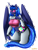 Size: 2728x3556 | Tagged: safe, alternate character, alternate version, artist:mailner, princess luna, alicorn, anthro, g4, alternate hairstyle, big breasts, blushing, braid, braided tail, breasts, busty princess luna, clothes, colored wings, ear piercing, female, glasses, high res, hips, looking at you, mare, piercing, simple background, solo, sunglasses, tail, transparent background, wings