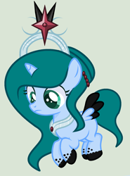 Size: 1168x1580 | Tagged: safe, artist:lominicinfinity, oc, oc only, oc:infinity mi rosalinda, alicorn, pony, crown, female, filly, jewelry, regalia, simple background, solo, two toned wings, wings