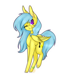 Size: 1269x1415 | Tagged: safe, artist:daringpineapple, oc, oc only, pegasus, pony, female, one eye closed, simple background, solo, transparent background, wink