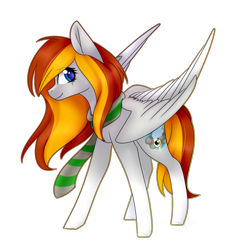 Size: 965x1004 | Tagged: safe, artist:daringpineapple, oc, oc only, pegasus, pony, clothes, female, scar, scarf, simple background, solo, transparent background