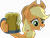 Size: 6025x4629 | Tagged: safe, artist:frownfactory, applejack, earth pony, pony, g4, my little pony: friendship is magic, the super speedy cider squeezy 6000, applejack's hat, cider, cowboy hat, female, grin, hat, mare, mug, simple background, smiling, solo, toasting, transparent background, vector