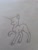 Size: 720x960 | Tagged: safe, artist:silentwolf-oficial, oc, oc only, alicorn, pony, alicorn oc, bald, eyes closed, grayscale, horn, lineart, monochrome, raised hoof, solo, traditional art, wings