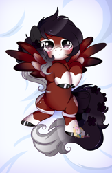 Size: 3160x4861 | Tagged: safe, artist:2pandita, oc, oc only, pegasus, pony, female, lying down, mare, on back, solo