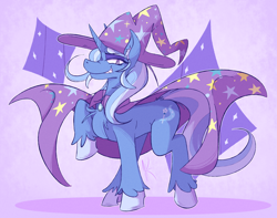 Size: 1734x1368 | Tagged: safe, artist:burgivore, trixie, pony, unicorn, queen of misfits, g4, female, smiling, solo, vylet pony