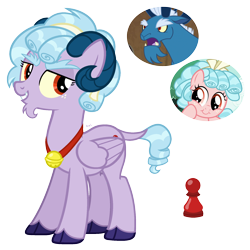 Size: 2000x2000 | Tagged: safe, artist:cherrycandi, cozy glow, grogar, hybrid, pegasus, pony, g4, base used, bell, cloven hooves, cutie mark, female, fusion, fusion:cozy glow, fusion:grogar, genderless, high res, horns, jewelry, male, necklace, simple background, transparent background, unshorn fetlocks, wings