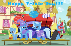 Size: 1244x807 | Tagged: safe, artist:lachlancarr1996, trixie, g4, alicorn amulet, cape, clothes, female, filly, hat, older, older trixie, trixie day, trixie's cape, trixie's hat, younger