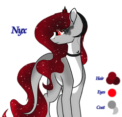 Size: 1200x1146 | Tagged: safe, artist:moonsong103, artist:paintpalet35, oc, oc only, oc:nyx, alicorn, demon, demon pony, earth pony, original species, pony, base artist:paintpalet35, base used, base:paintpalet35, collar, dark magic, demon oc, demon pony oc, earth pony oc, ethereal mane, female, horn, horn accessory, jewelry, leonine tail, magic, ram horns, simple background, solo, sombra eyes, starry hair, starry mane, starry tail, tiara, transparent background, undercolor, wavy hair, wavy mane, wavy tail