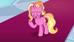 Size: 1920x1080 | Tagged: safe, screencap, luster dawn, pony, unicorn, g4, the last problem, female, mare, raised hoof, solo