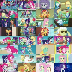 Size: 1080x1080 | Tagged: safe, artist:jericollage70, edit, edited screencap, screencap, applejack, bulk biceps, fluttershy, granny smith, lily pad (g4), maud pie, pinkie pie, rainbow dash, rarity, sci-twi, spike, spike the regular dog, sunset shimmer, timber spruce, trixie, twilight sparkle, zephyr breeze, bird, dog, human, a fine line, a little birdie told me, a queen of clubs, aww... baby turtles, blue crushed, display of affection, equestria girls, equestria girls series, five to nine, friendship math, g4, lost and found, my little shop of horrors, outtakes (episode), overpowered (equestria girls), pinkie pie: snack psychic, pinkie sitting, road trippin, school of rock, so much more to me, star crossed, super squad goals, the finals countdown, the last day of school, the other side, the salty sails, too hot to handle, turf war, unsolved selfie mysteries, x marks the spot, applejack's hat, boots, bowtie, clothes, converse, cowboy boots, cowboy hat, denim skirt, eyes closed, football, geode of empathy, geode of fauna, geode of shielding, geode of sugar bombs, geode of super speed, geode of super strength, geode of telekinesis, glasses, guitar, hairpin, hat, headphones, hoodie, humane five, humane seven, humane six, jumping, lifejacket, looking at you, magical geodes, meta, microphone, multeity, musical instrument, one eye closed, pirate hat, ponied up, ponytail, shoes, skirt, smiling, smiling at you, smirk, smug, smugset shimmer, snow cone, sunglasses, swimsuit, twitter, twitter link, wall of tags, watering can, wink, winking at you