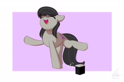 Size: 3000x2000 | Tagged: safe, artist:potato22, octavia melody, earth pony, pony, g4, cute, dancing, extended trot pose, eyes closed, female, high res, mare, music, music notes, open mouth, raised hoof, raised leg, smiling, solo, tavibetes