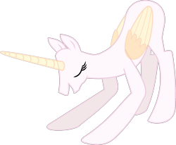 Size: 3121x2569 | Tagged: safe, anonymous artist, derpibooru exclusive, oc, oc only, alicorn, pony, g4, magical mystery cure, .svg available, alicorn oc, bald, base, bowing, eyelashes, eyes closed, female, high res, horn, mare, open mouth, simple background, solo, svg, transparent background, vector, wings