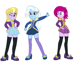 Size: 2507x2176 | Tagged: safe, artist:gmaplay, fuchsia blush, lavender lace, trixie, equestria girls, g4, my little pony equestria girls: better together, clothes swap, high res, simple background, transparent background, trixie and the illusions
