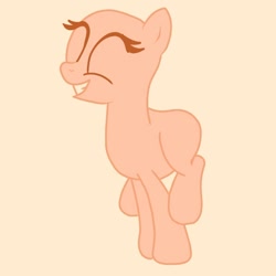 Size: 768x768 | Tagged: safe, artist:dellieses, oc, oc only, earth pony, pony, bald, base, earth pony oc, eyes closed, happy, simple background, smiling, solo