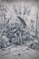 Size: 1372x2048 | Tagged: safe, artist:anticular, nightmare moon, alicorn, pony, g4, female, grayscale, halloween, holiday, mare, monochrome, pencil drawing, solo, traditional art