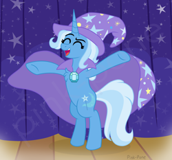 Size: 3000x2791 | Tagged: safe, artist:pink-pone, trixie, pony, unicorn, g4, brooch, cape, clothes, hat, high res, jewelry, trixie's brooch, trixie's cape, trixie's hat