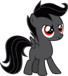 Size: 6465x7162 | Tagged: safe, artist:goldenheart4, king sombra, scootaloo, pegasus, pony, g4, female, filly, king scootaloo, league of monstrous zealots, missing cutie mark, palette swap, recolor, simple background, solo, transparent background