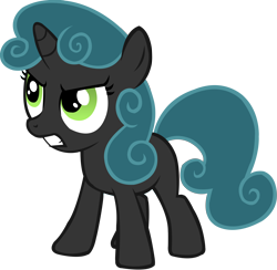 Size: 5000x4872 | Tagged: safe, artist:goldenheart4, queen chrysalis, sweetie belle, pony, unicorn, g4, female, filly, gritted teeth, league of monstrous zealots, missing cutie mark, palette swap, queen belle, recolor, simple background, solo, transparent background
