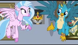 Size: 720x421 | Tagged: safe, screencap, gallus, silverstream, classical hippogriff, griffon, hippogriff, a matter of principals, g4