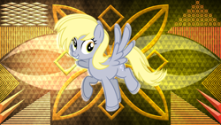 Size: 3840x2160 | Tagged: safe, artist:alandssparkle, artist:laszlvfx, edit, derpy hooves, pegasus, pony, g4, g4.5, my little pony: pony life, female, g4.5 to g4, high res, looking at you, smiling, smiling at you, solo, teeth, vector, wallpaper, wallpaper edit