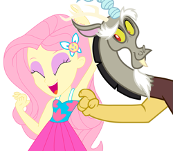 Size: 799x696 | Tagged: safe, discord, fluttershy, draconequus, equestria girls, g4, armpit tickling, armpits, simple background, tickle torture, tickling, white background