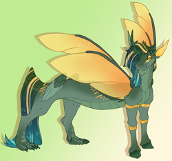 Size: 2314x2170 | Tagged: safe, artist:seffiron, oc, oc only, oc:daffodil, hybrid, high res, interspecies offspring, male, offspring, parent:discord, parent:queen chrysalis, parents:discolis, solo