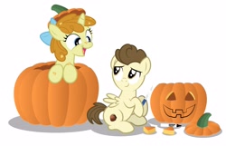 Size: 4096x2633 | Tagged: safe, artist:aleximusprime, pound cake, pumpkin cake, pegasus, pony, unicorn, g4, brother and sister, carving, cute, digital art, female, fraternal twins, halloween, holiday, jack-o-lantern, knife, male, older, older pound cake, older pumpkin cake, pen, pumpkin, siblings, simple background