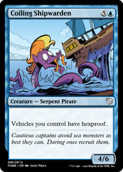 Size: 375x523 | Tagged: safe, artist:andypriceart, edit, idw, steven magnet, sea serpent, g4, spoiler:comic89, ccg, facial hair, magic the gathering, moustache, ship, trading card, trading card edit