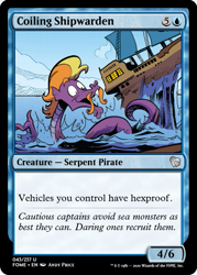 Size: 375x523 | Tagged: safe, artist:andy price, edit, idw, steven magnet, sea serpent, g4, spoiler:comic89, ccg, facial hair, magic the gathering, moustache, ship, trading card, trading card edit