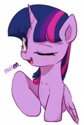 Size: 2036x3036 | Tagged: safe, artist:maren, twilight sparkle, alicorn, pony, g4, bust, cute, female, high res, looking at you, mare, one eye closed, open mouth, signature, simple background, solo, twiabetes, twilight sparkle (alicorn), white background, wings, wink, winking at you