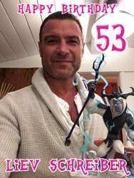 Size: 769x1024 | Tagged: safe, storm king, g4, my little pony: the movie, birthday, liev schreiber, photo, toy, voice actor