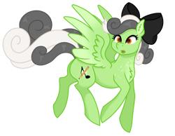 Size: 1024x795 | Tagged: safe, artist:sapphiretwinkle, oc, oc only, oc:ivy whistle, pegasus, pony, bow, female, hair bow, mare, simple background, solo, transparent background