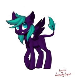 Size: 1024x1024 | Tagged: safe, oc, oc only, pegasus, pony, base used, ear fluff, leonine tail, pegasus oc, signature, simple background, solo, white background, wings