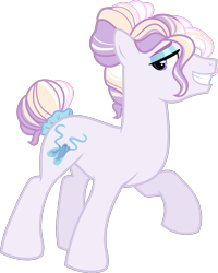 Size: 1202x1500 | Tagged: safe, artist:whalepornoz, oc, oc only, oc:swan lake, earth pony, pony, eyeshadow, makeup, male, manbun, offspring, parent:double diamond, parent:moondancer, parents:doubledancer, simple background, smiling, solo, transparent background, vector