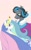 Size: 800x1280 | Tagged: safe, alternate version, artist:theroyalprincesses, king sombra, princess celestia, pony, unicorn, g4, bust, female, good king sombra, looking at each other, male, ship:celestibra, shipping, straight