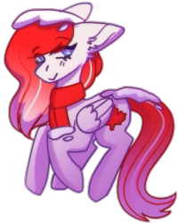 Size: 1878x2343 | Tagged: safe, artist:raya, oc, oc only, oc:making amends, pegasus, pony, clothes, scarf, simple background, snow, solo, transparent background