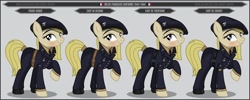 Size: 1280x512 | Tagged: safe, artist:brony-works, earth pony, pony, beret, clothes, female, hat, mare, military uniform, palindrome get, solo, uniform, vichy france, world war ii
